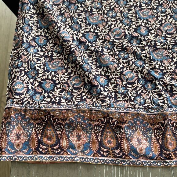 Threadgrit Ladies Gretchen Smocked Back Blue Multi Floral Maxi Dress Size M NWT - Picture 12 of 15